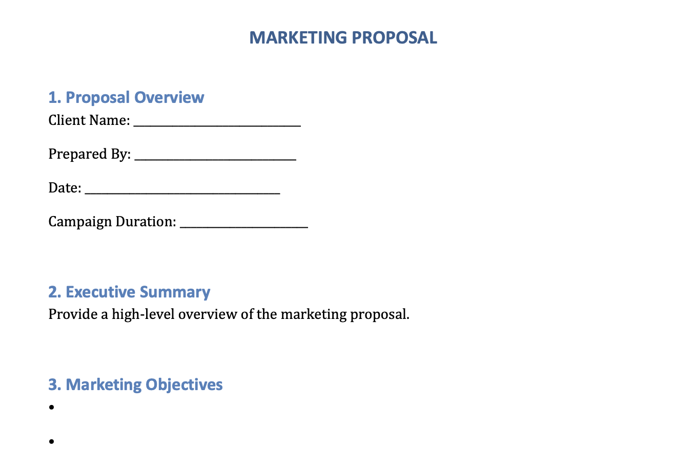 Marketing Proposal Template