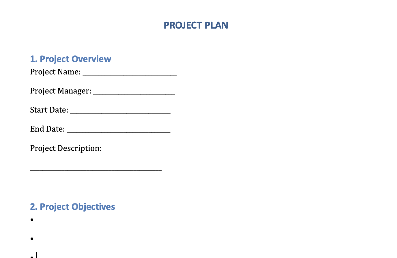 Project Plan Template