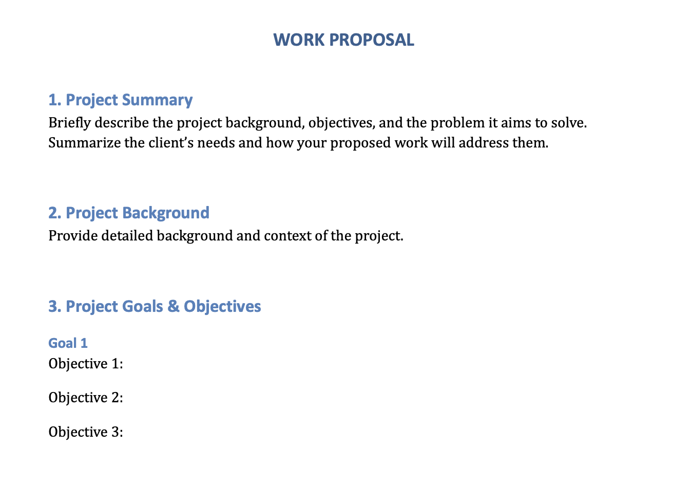 Work Proposal Template